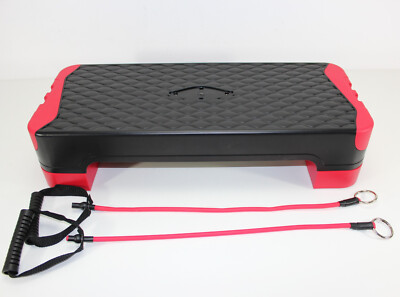 AEROBIC Steppbrett Stepper Board Fitness Step Brett verstellbar Höhe 2 Expander