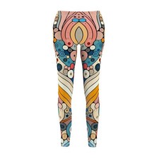 Abstract Women's Leggings, Stylish Stretch Pants for Athleisure Wear, Yoga