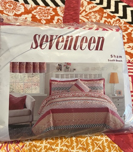 Seventeen Comforter Full Queen With Shams Size Multicolor Pink Brown Orange - Picture 8 of 12