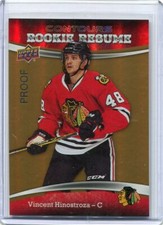 2015-16 Upper Deck Contours Rookie Resume Gold Proof Vincent Hinostroza RC /50