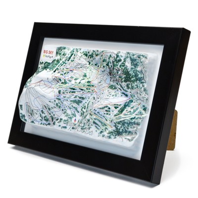 Big Sky 3D Ski Map Montana Resort Art Decor Hotel Restaurant Trainer Wall Map