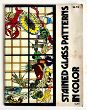 Vintage 1978 Stained Glass Patterns In Color Book Tom Russel Hollander Glass Art