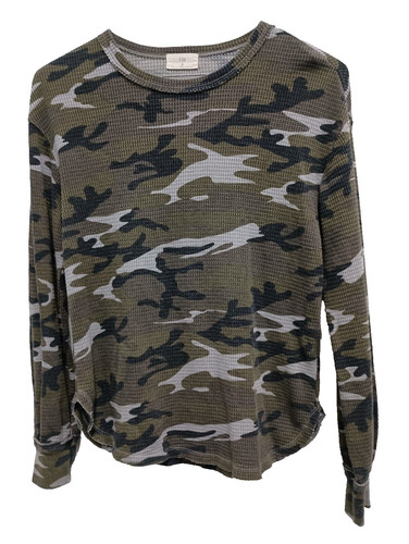 women's camo thermal top