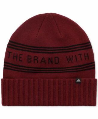 $26 NWT adidas Mens Logo Graphic Beanie, Red, Size: ONE SIZE
