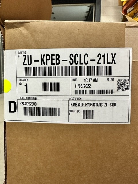 Exmark Radius LH Transmission 126-2883 Hydro Gear ZU-KPEB Exmark Radius LH Transmission 126-2883 Hydro Gear ZU-KPEB