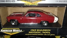 Ertl 1969 Baldwin Motion Chevy Nova Garnet Red 32478 American Muscle 1:18 scale