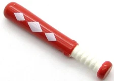 LEGO Part Red Baseball Bat 4L White Grip Handle 3 White Diamonds