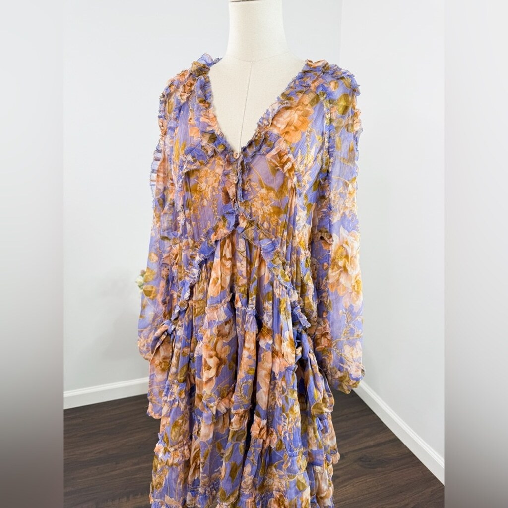 ZIMMERMANN Rosa Silk Tiered Dress