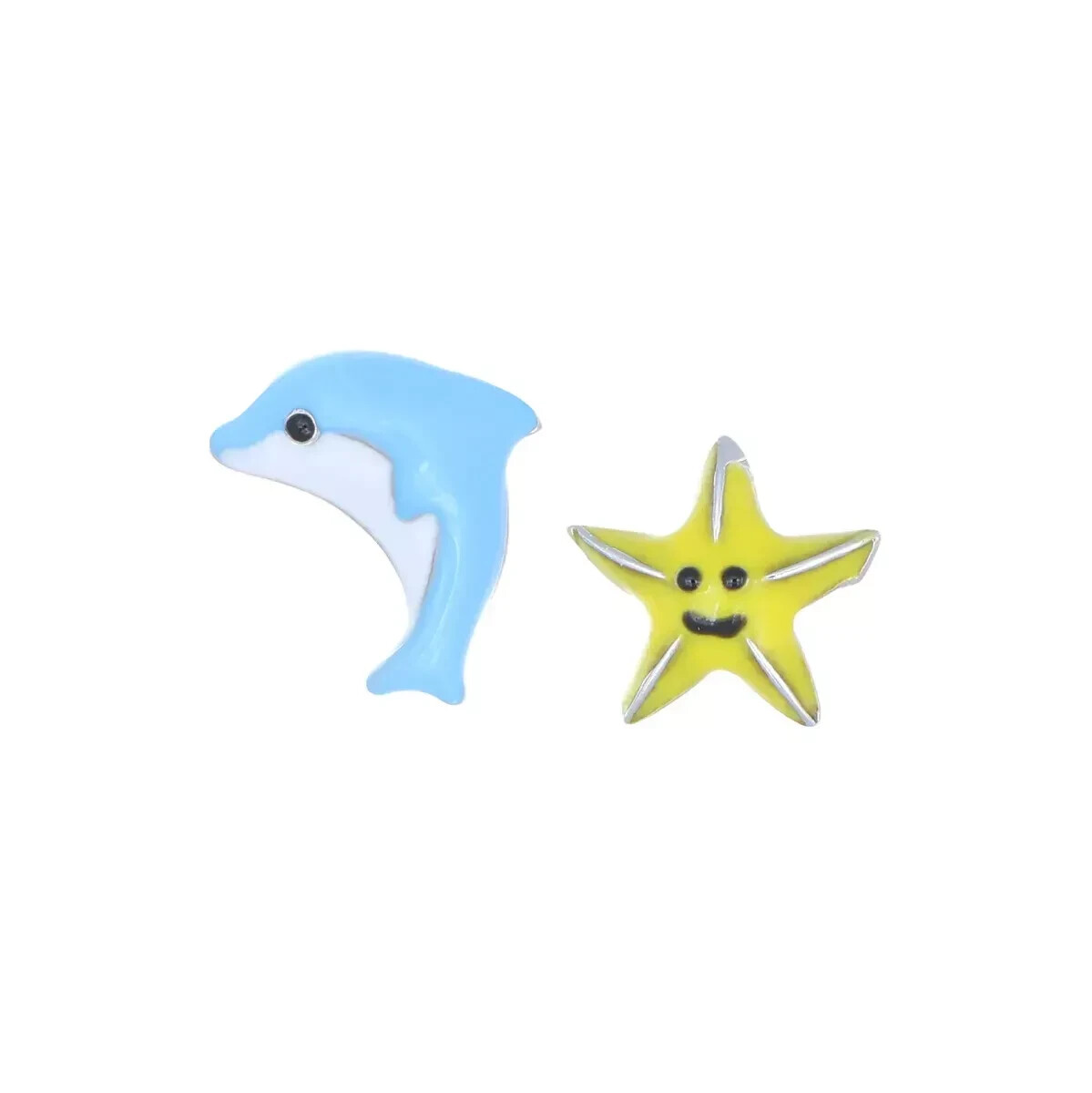 Amen Orecchini Delfino e Stella Marina in Argento e Smalto per Bambini JEDOB