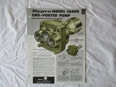 #ad Hypro C6400 hydraulic end ported pump specification sheet brochure $4.99