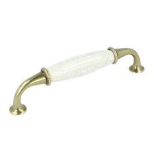 Möbelgriff Schrankgriff Messing antik Porzellan 128mm Küchengriff Schrankknauf 