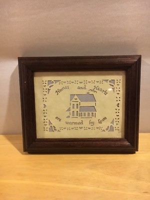 Scherenschnitte Framed picture ''''Homes and Hearts''  5''x4''   WS1