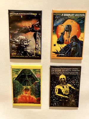 4 STAR WARS Magnets 2x3 European Movie Posters A NEW HOPE JEDI EMPIRE