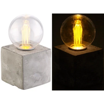 Lunartec Deko-Tischleuchte mit LED und Beton-Sockel, USB- oder Batteriebetrieb