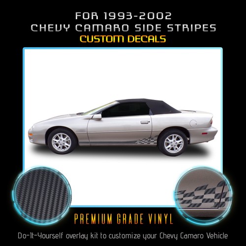 For 1993-2002 Camaro Side Stripes Graphic Decal Overlay Matte Carbon Fiber Vinyl - Picture 5 of 15