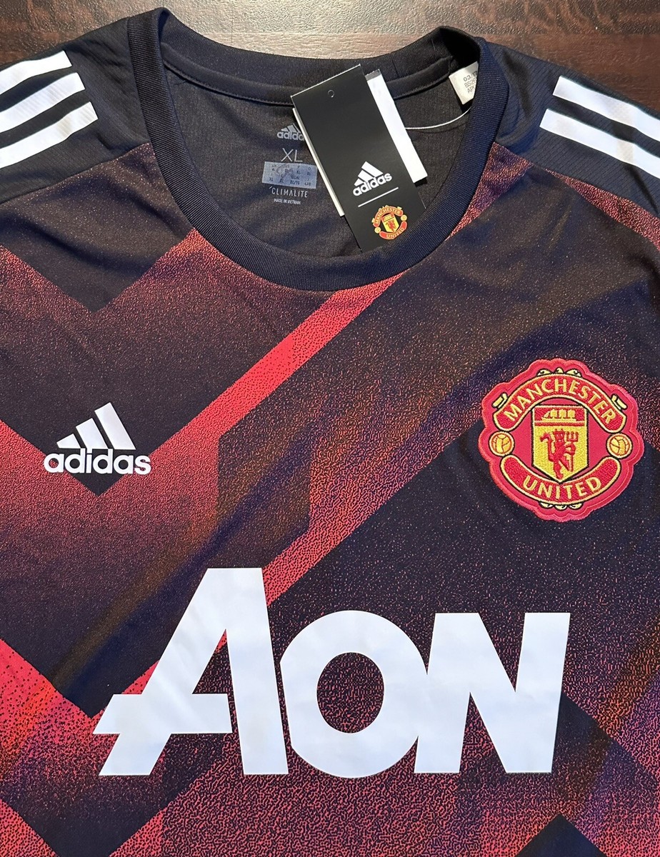 Adidas Manchester United AON Black/Red ClimaCool Jersey Adidas Manchester United AON Black/Red ClimaCool Jersey