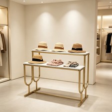 2-Tier Display Stand, Tiered Shoes Display Rack, Display Shelf for Shoes, Bags