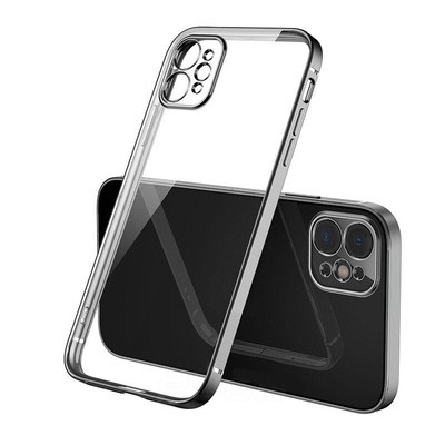 Hülle für iPhone 12 Pro Max Großpackung 10 X Klar Silikon mit Schwarzem Rand