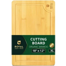 ROYAL CRAFT WOOD Wooden Cutting Boards for Kitchen Meal Prep & Serving - Bamb...