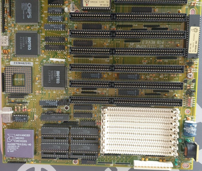 BIOSTAR MB-1333/40PME-CH Rev E.3 PGA132 SIMM ISA BABY-AT mit CPU AMD i386 40MHz