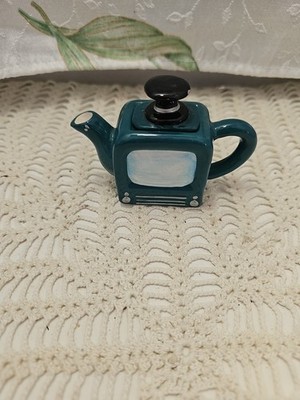 Vintage Blue Sky Clayworks Television Teapot