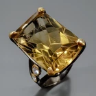 Jewellery 24 ct+ Natural Lemon Quartz Ring 925 Sterling Silver Size 8 /R470376