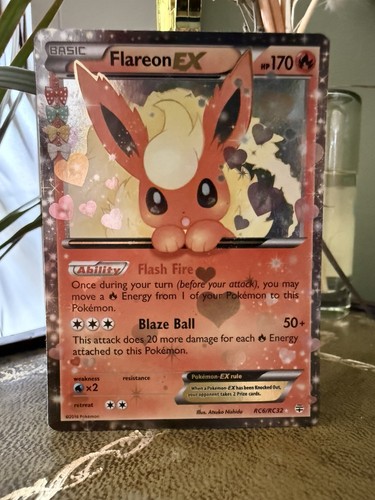 Pokémon TCG Flareon EX Holo Card Generations Ultra Rare, RC6/RC32