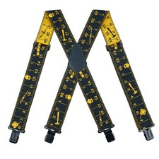 Men Suspender Tape Measure 2 inch Suspender Fully Strength Elastic with Heavy...