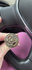 Vintage Brass Drawer Knob Pull Ornate Round Floral SMALL 1 IN  — photo 7