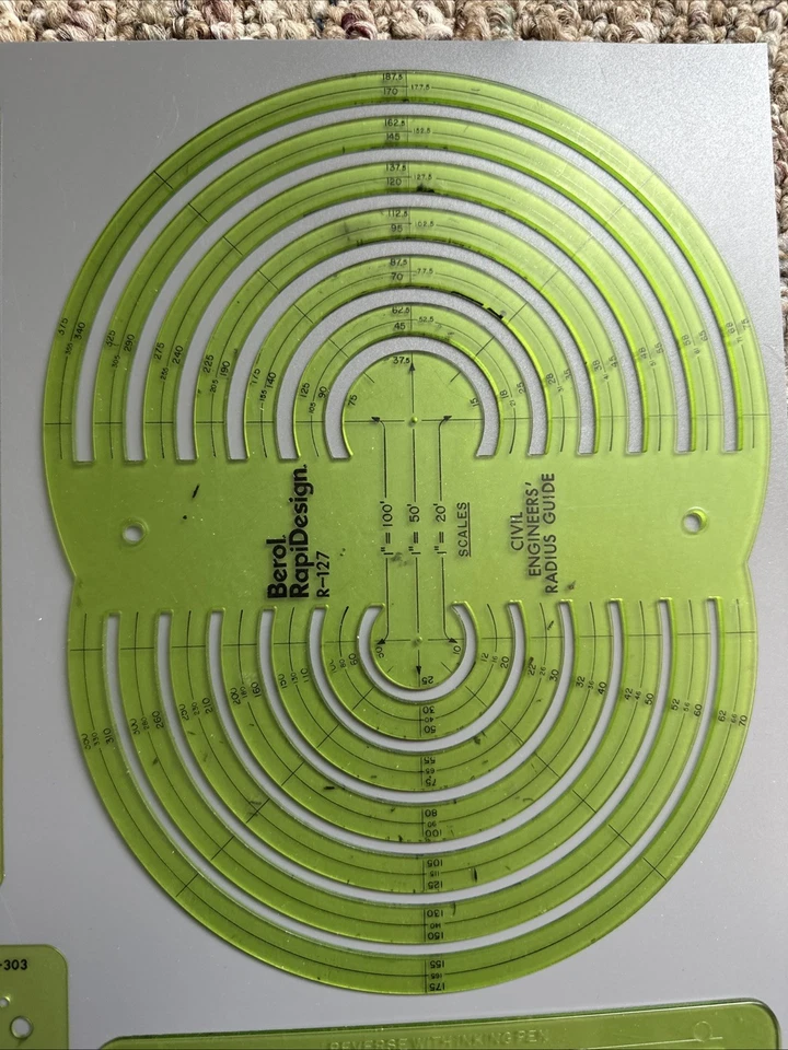 7 plantillas de dibujo de diseño rápido Berol de colección R- 127, 140, 301, 303, 924, 925, 934 Foto 4 de 4