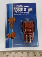 Die-Cast Metal Convertible Robots Tranforms To Forklift Toy 1980's Diecast