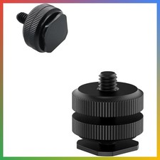 Camera Hot Shoe Mount to 1/4-20 Tripod Screw Adapter 1 Pack Black for DSLR Rig