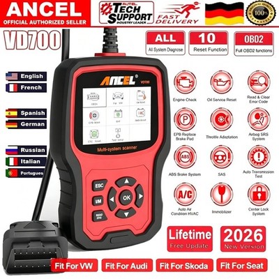 2026 VD700 Pro Profi KFZ Diagnosegerät Auto OBD2 Scanner EPB DPF Für VAG VW Audi