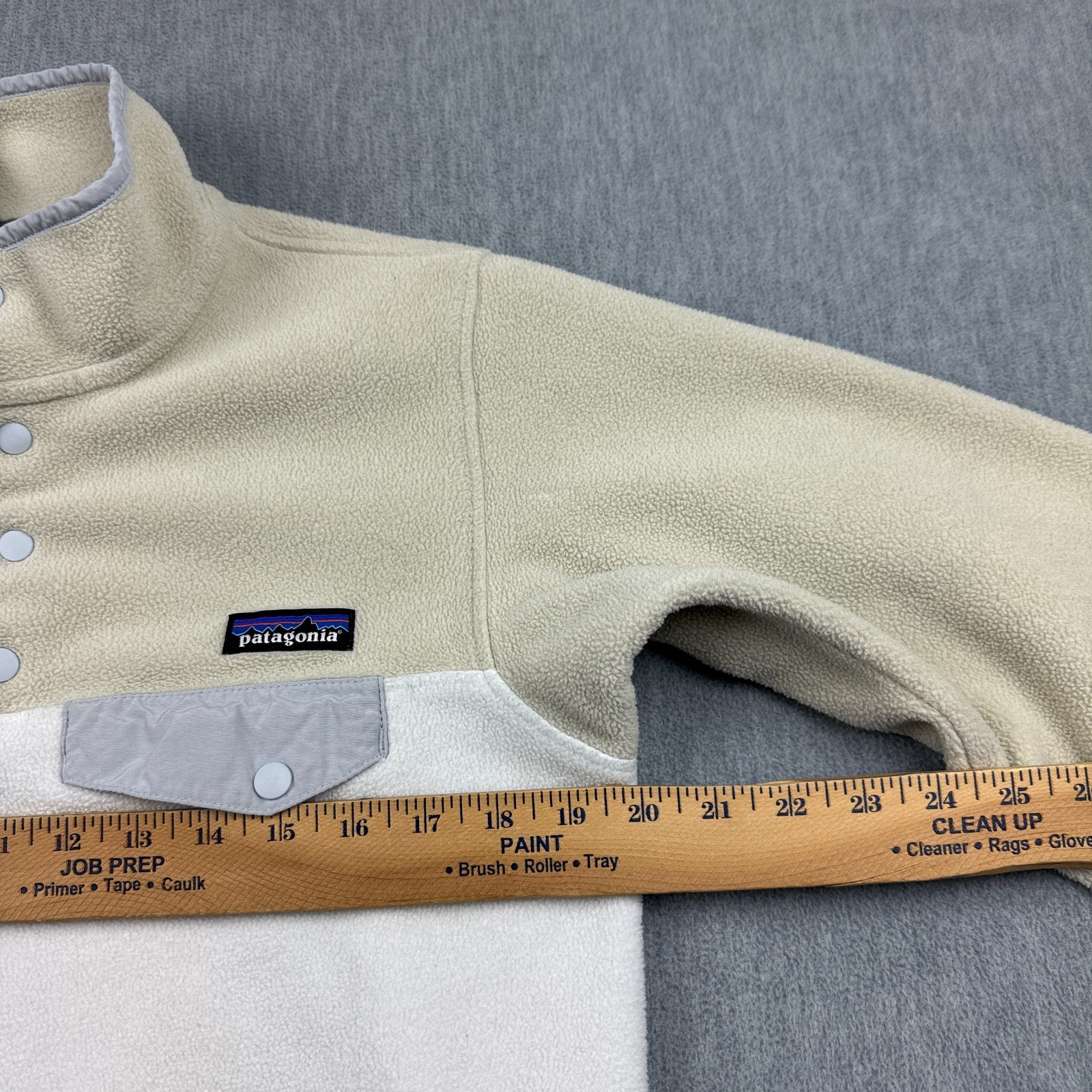 Patagonia Synchilla Jacket Womens Small White Yellow Lightweight Snap-T Pullover thumbnail 6