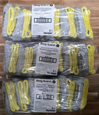 3 PACKS OF FASTENAL BODY GUARD PALM COATED HPPE GLOVES, EC101, SMALL, 18 PAIR