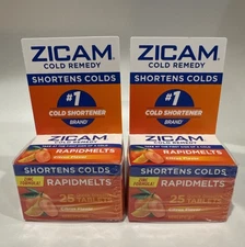 Zicam RapidMelts Cold Remedy Dissolving Tablets, Citrus, 25 Count - 2 Pack