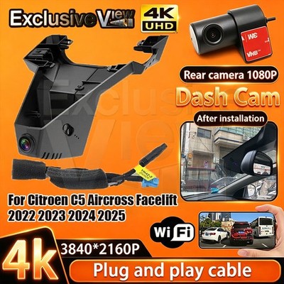 4K Wifi DVR Dash Cam Camera For Citroen C5 Aircross Facelift 2022 2023 2024 2025
