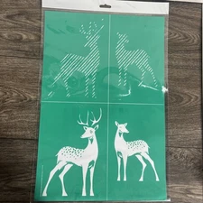 Winter Deer Patterns Chalk Couture Transfer Retired Size C  12x18in
