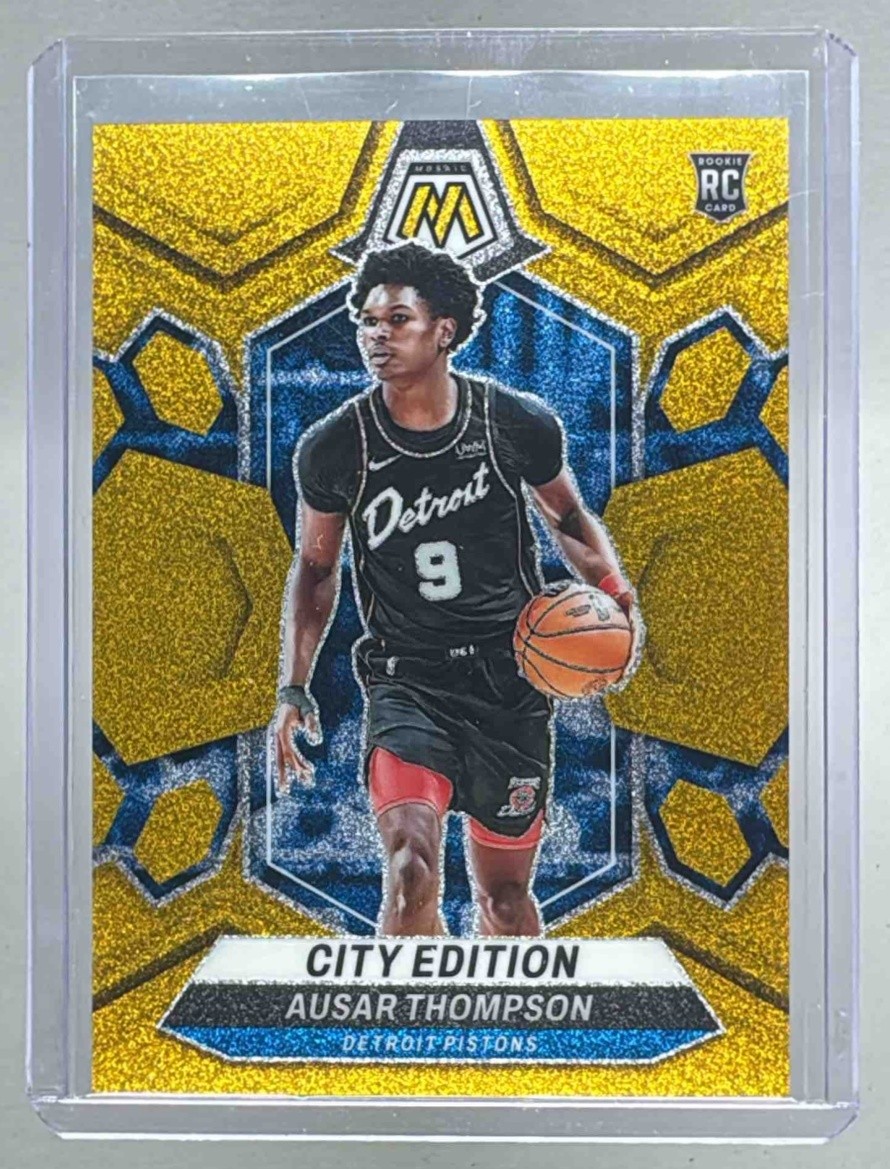 Ausar Thompson 2023 Panini Mosaic #290 Gold Glitter Prizm RC Rookie City 2/5
