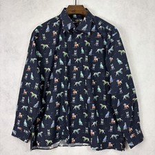Solemare Maus Hoffman Shirt Mens 2XL Cool Dogs Sunglasses Summer AOP Button Up