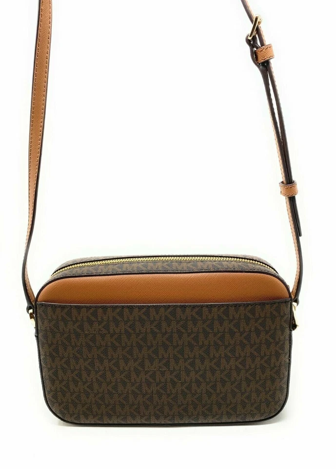 Michael Kors Jet Set Item Large East West Zip Chain MK Crossbody Bag Brown - Image 4 of 4