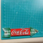 Coca Cola Red Green Arrow Porcelain Enamel  Vintage Direction Sign 10" x 2 3/4" — photo 3