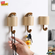 1 pc Adhesive Cartoon Cat Hooks – No-Drill Wall Hangers for Keys, Towels & Bags