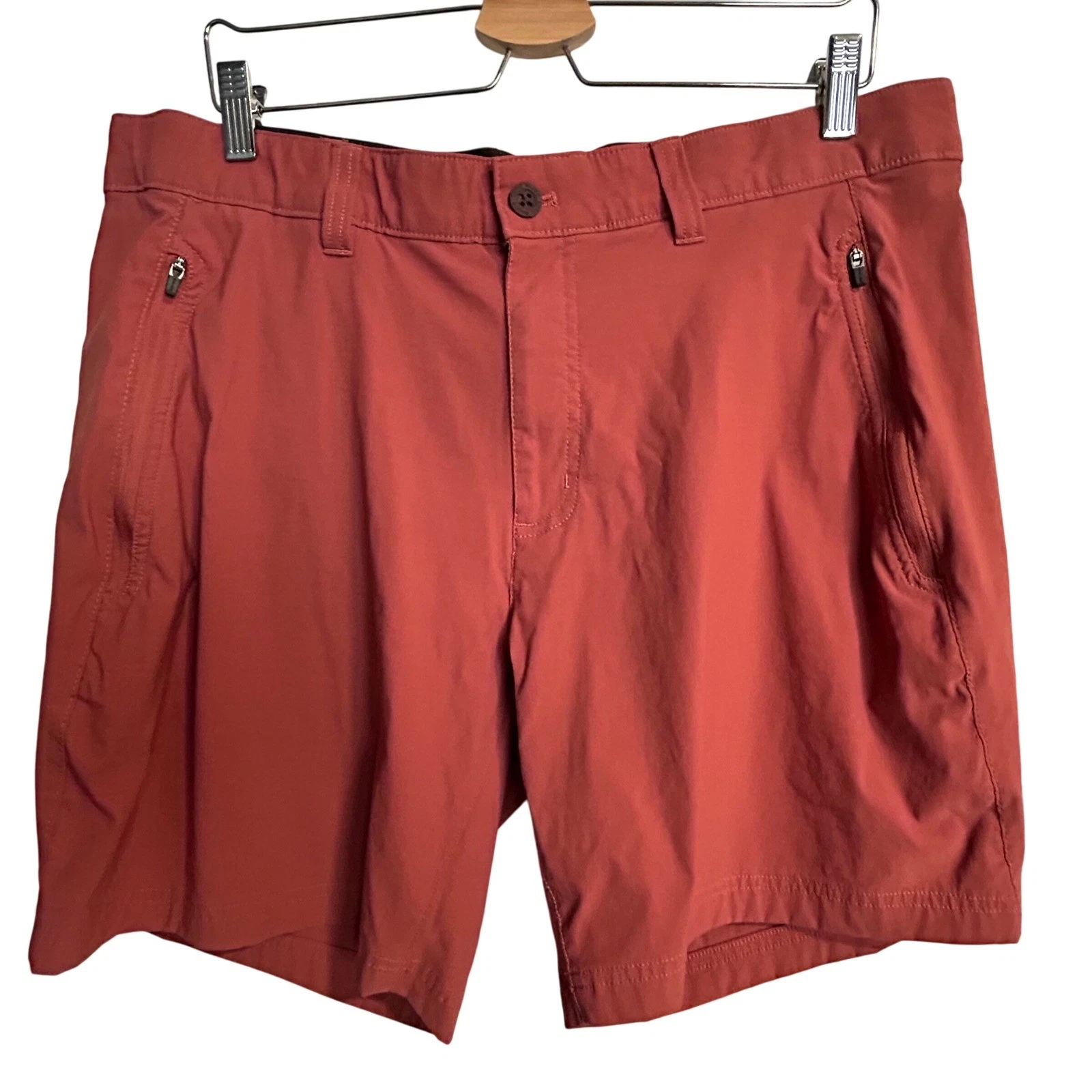 Eddie Bauer Mens Shorts Size 38 Rust Orange Casual Outdoor Lightweight