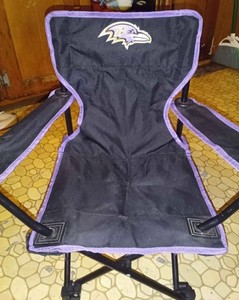 Baltimore Ravens NFL Folding Camp Chair Black w/ Purple Trim Football Fan