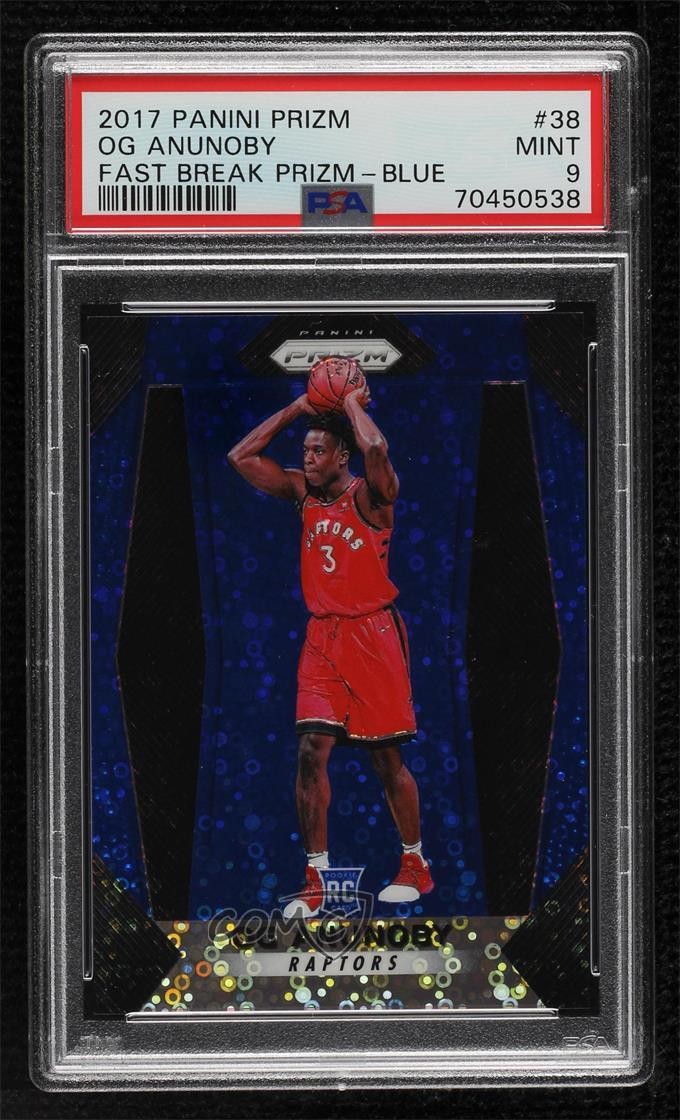 2017-18 Panini Prizm Fast Break Blue 153/175 OG Anunoby #38 PSA 9 MINT 14sx