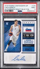 2018 CONTENDERS DRAFT PICKS AUTO-DRAFT BLUE FOIL LUKA DONCIC ROOKIE RC PSA 9