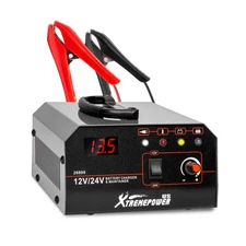 XtremepowerUS 330W Smart Car Battery Charger Booster 12V/24V AGM Trickle Charger