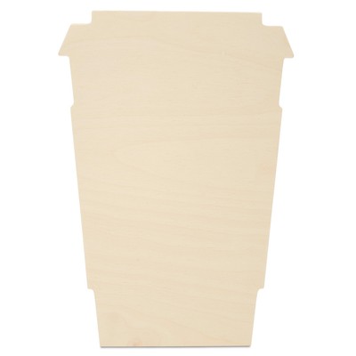 Latte Cup Wood Cutout 12'', Unfinished Wood Door Hanger Craft/Decor | Woodpeckers