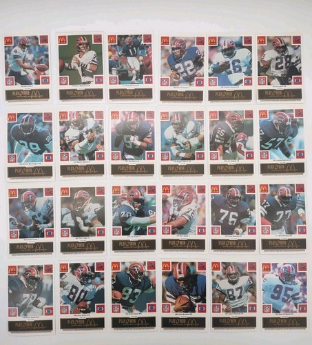 1986 McDonald’s Buffalo Bills Complete Set 24 Black UNSCRATCHED Reed Smith RC - Bild 22 von 22